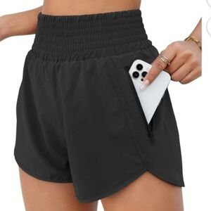 NWT Women’s Athletic Shorts High Waisted Running Gym Shorts with Pockets size M